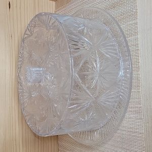 Vintage MCM Starburst Lucite Cake Tray & Lid